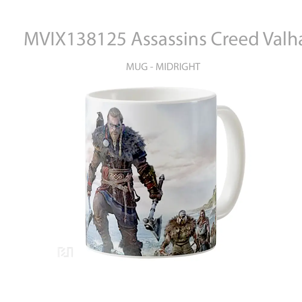 Mug Assassins Creed Valhalla Evoir Viking Cangkir Gamer - All-side / Desain