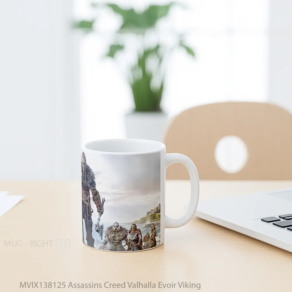 Mug Assassins Creed Valhalla Evoir Viking Cangkir Gamer - All-side / Desain