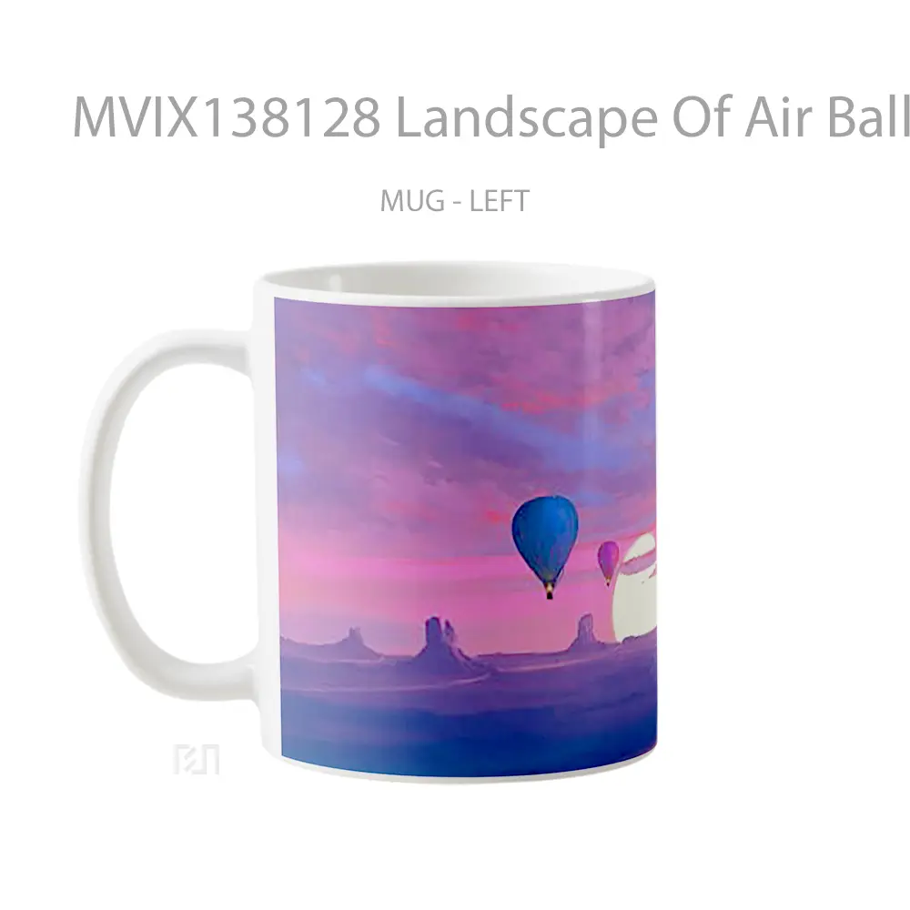 Mug Landscape Of Air Balloons At Sunset Gelas Pemandangan Alam - All-side / Desain