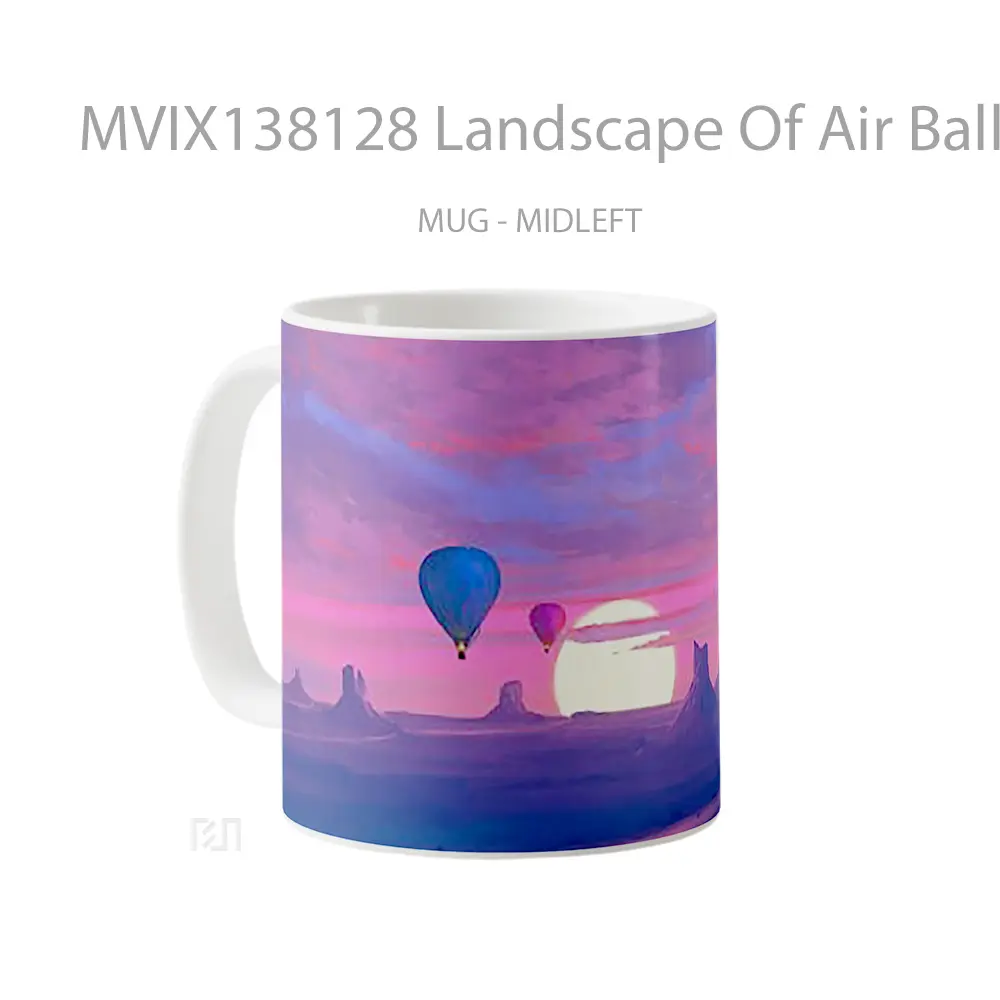 Mug Landscape Of Air Balloons At Sunset Gelas Pemandangan Alam - All-side / Desain