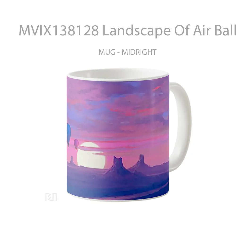 Mug Landscape Of Air Balloons At Sunset Gelas Pemandangan Alam - All-side / Desain