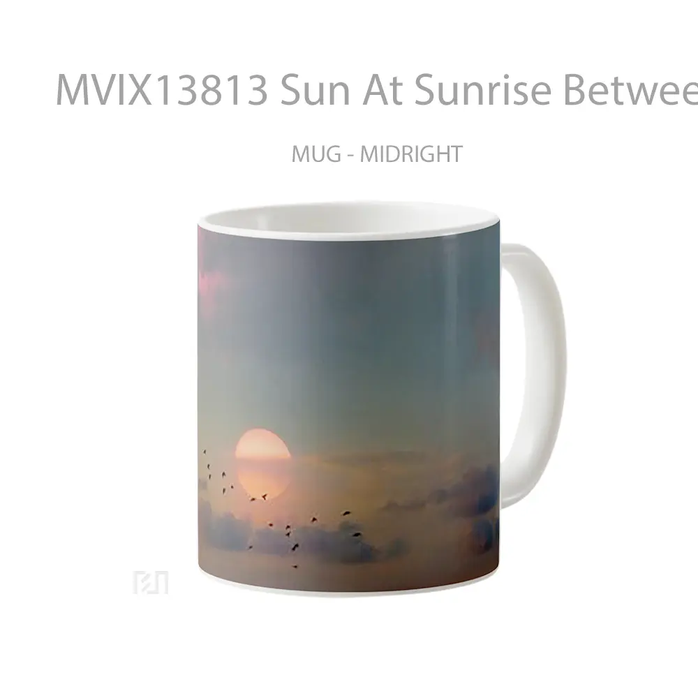 Mug Sun At Sunrise Between The Clouds Gelas Pemandangan Alam - All-side / Desain