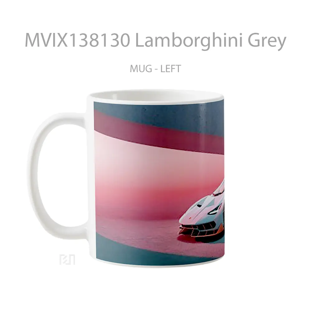 Mug Lamborghini Grey Cangkir Mobil - All-side / Desain