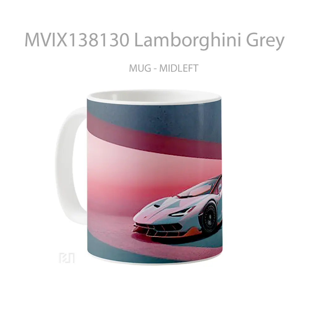 Mug Lamborghini Grey Cangkir Mobil - All-side / Desain