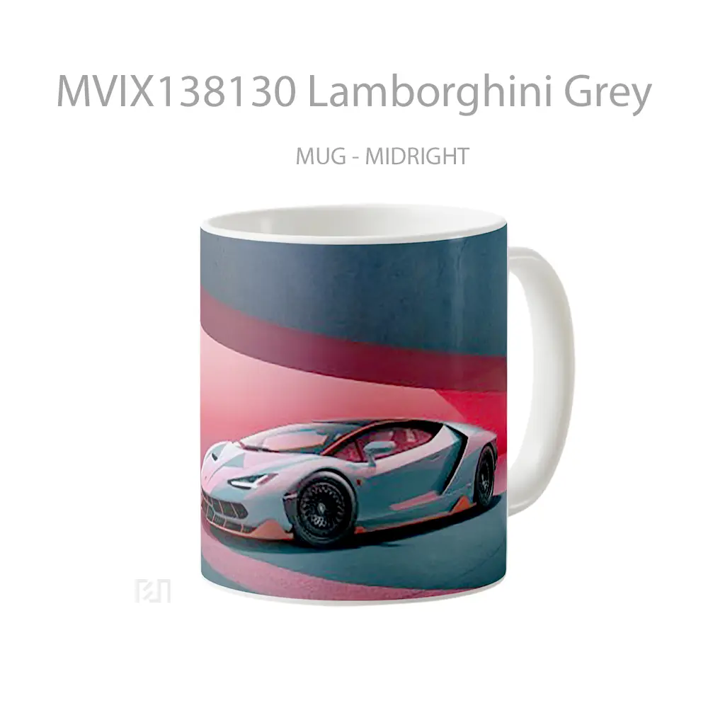 Mug Lamborghini Grey Cangkir Mobil - All-side / Desain