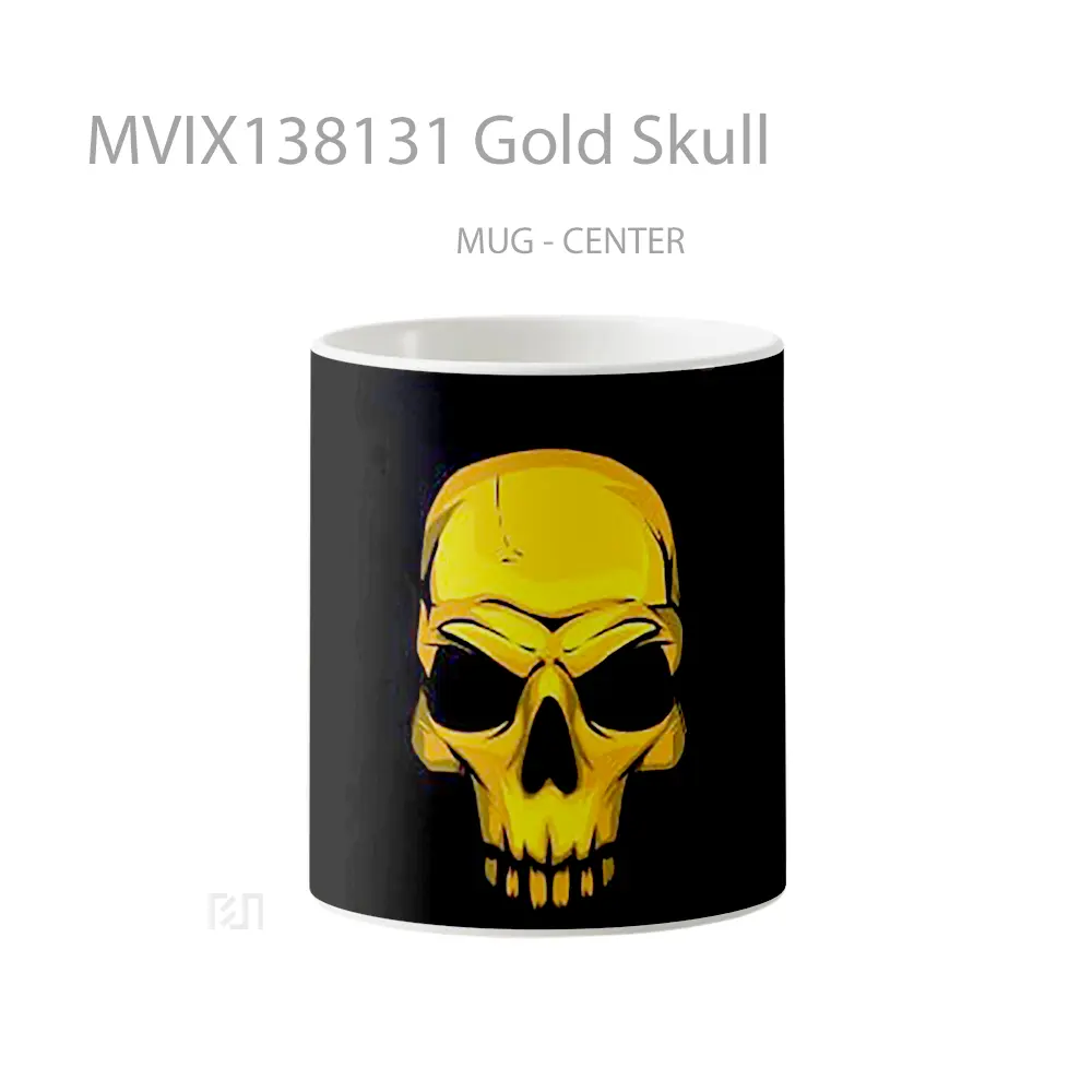 Mug Gold Skull Gelas Keramik Unik