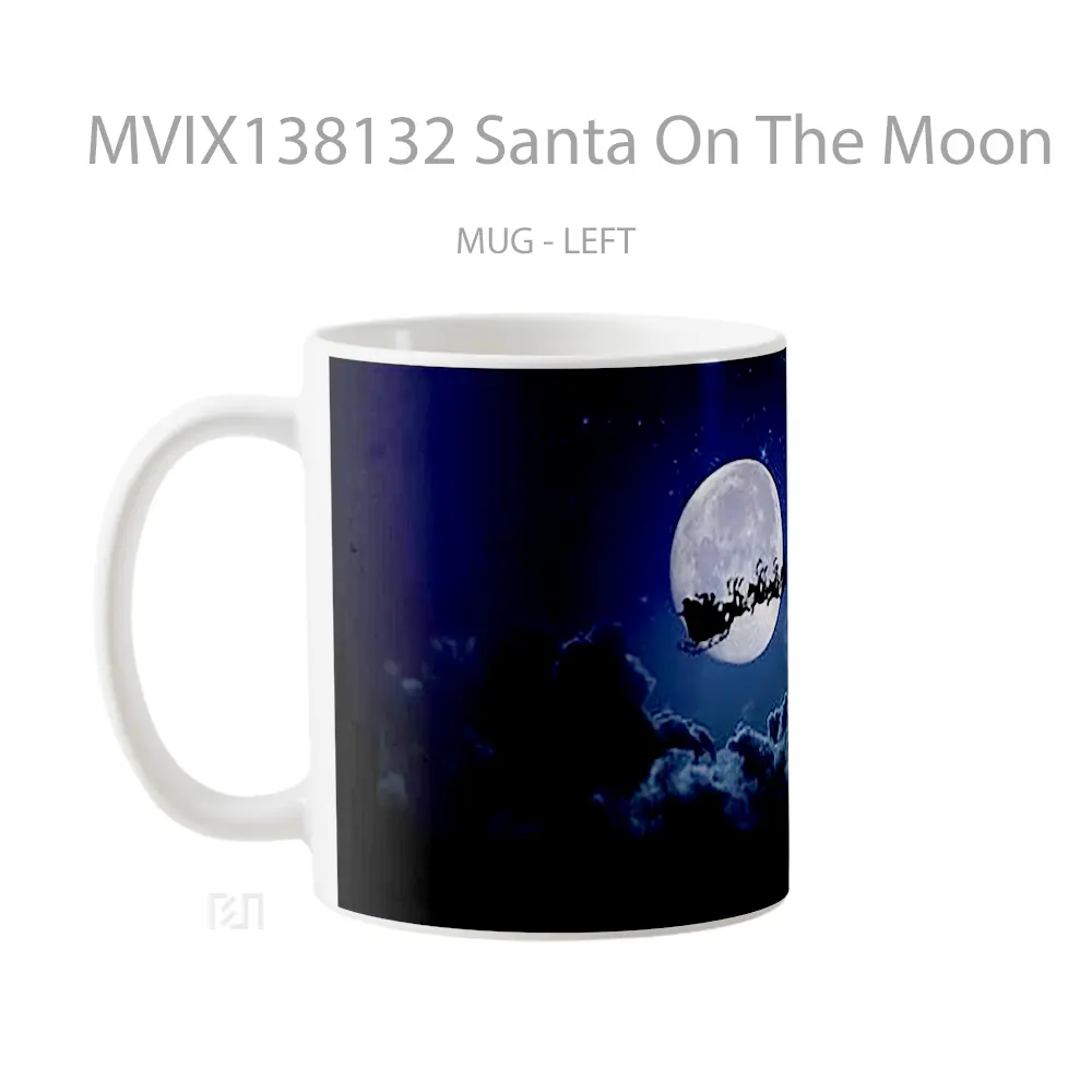 Mug Santa On The Moon Gelas Astronomi - All-side / Desain