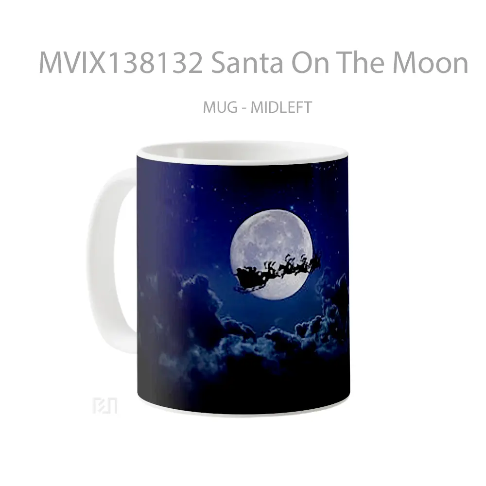 Mug Santa On The Moon Gelas Astronomi - All-side / Desain