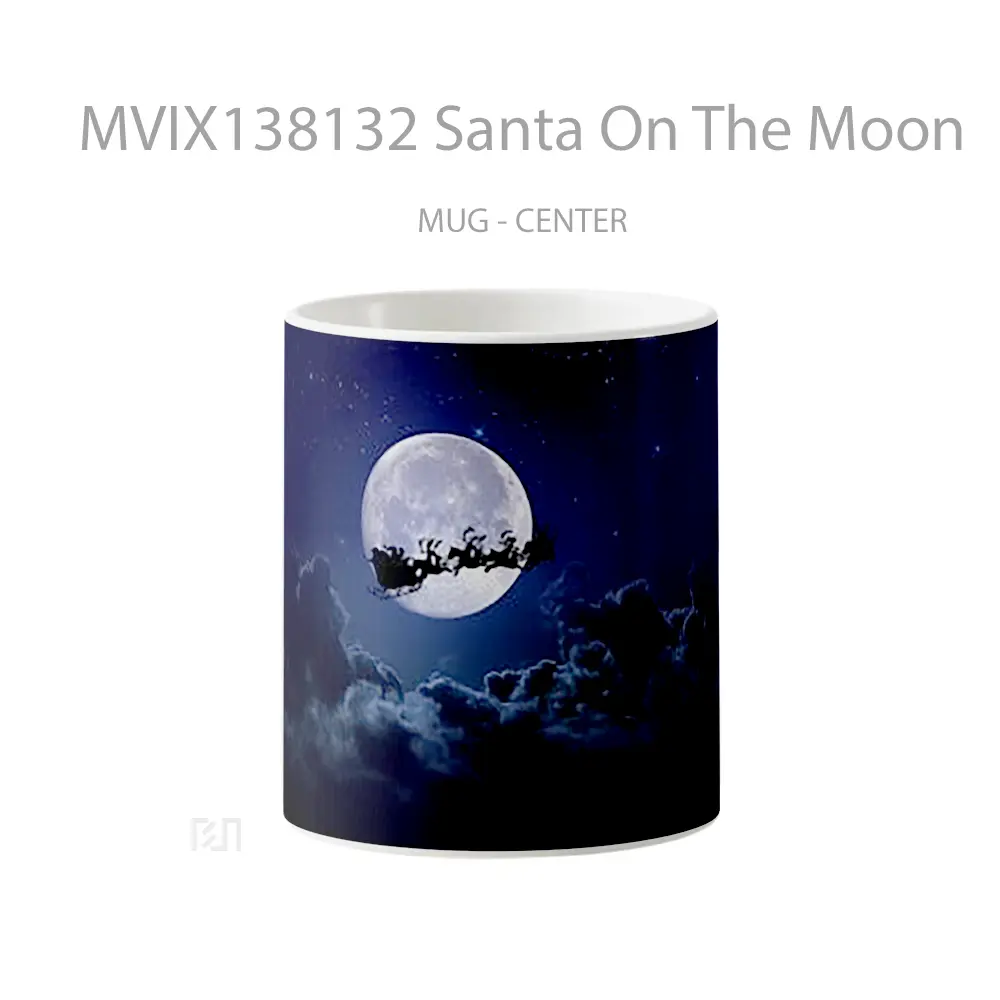 Mug Santa On The Moon Gelas Astronomi