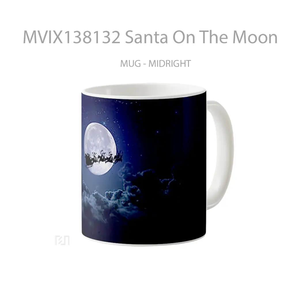 Mug Santa On The Moon Gelas Astronomi - All-side / Desain