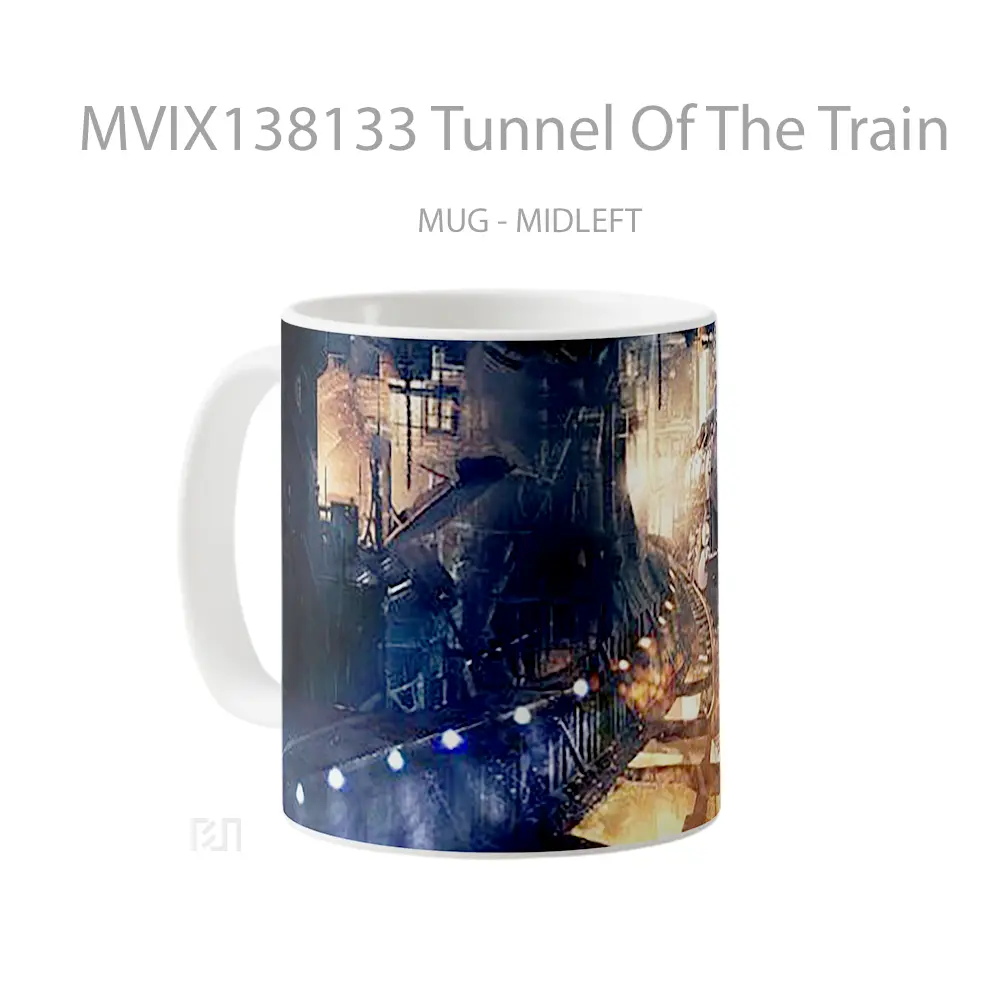 Mug Tunnel Of The Train Gelas Keramik Unik - All-side / Desain