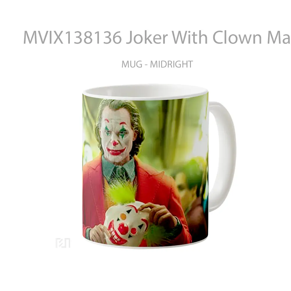 Mug Joker With Clown Mask Gelas Superhero - All-side / Desain