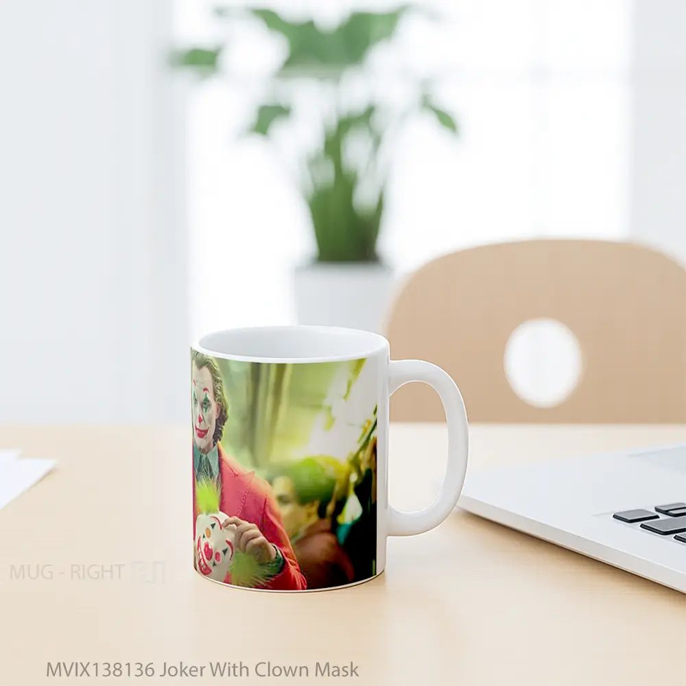 Mug Joker With Clown Mask Gelas Superhero - All-side / Desain