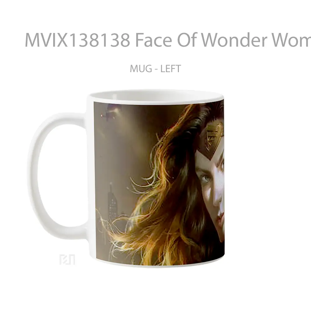 Mug Face Of Wonder Woman Gelas Superhero - All-side / Desain