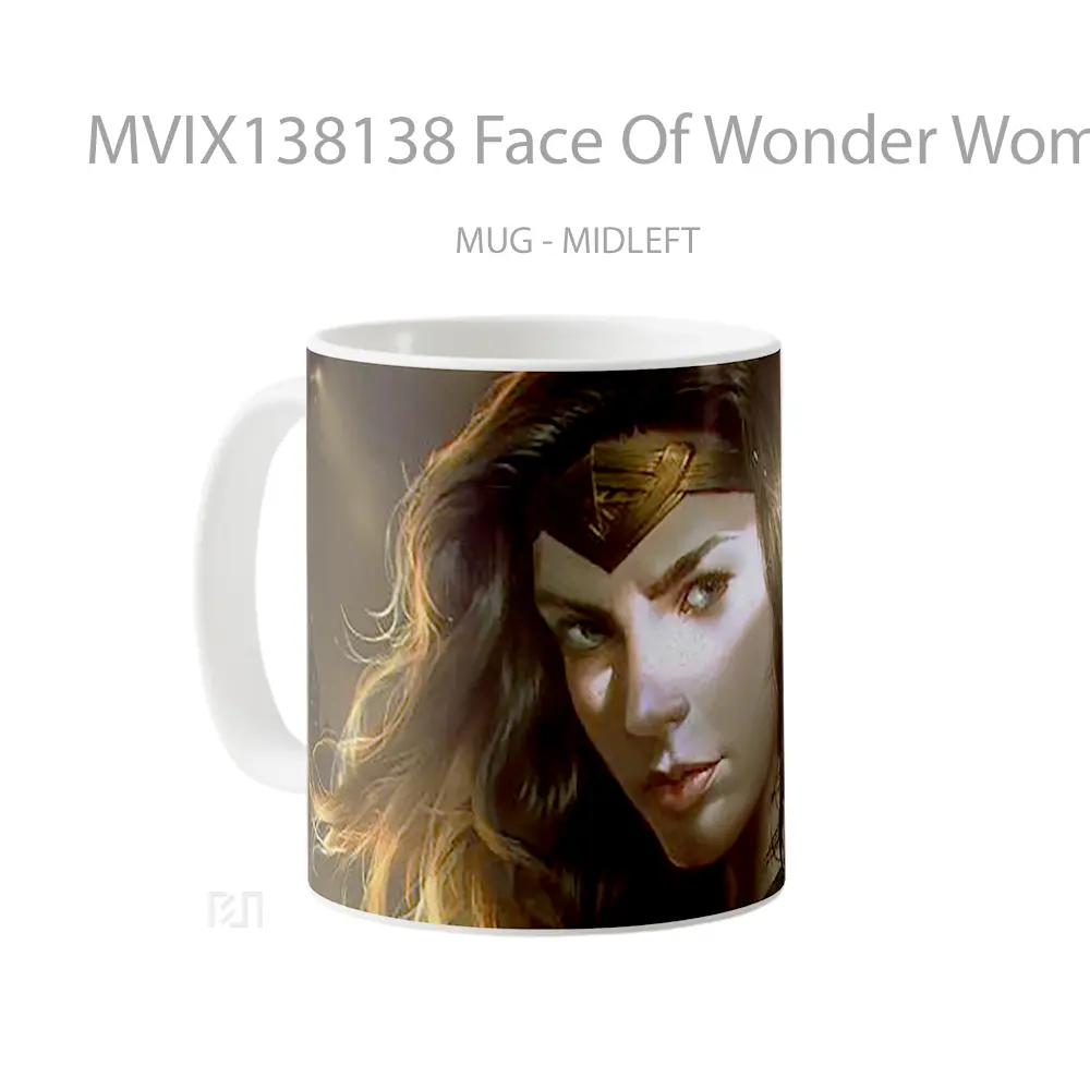 Mug Face Of Wonder Woman Gelas Superhero - All-side / Desain