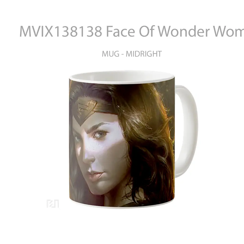 Mug Face Of Wonder Woman Gelas Superhero - All-side / Desain