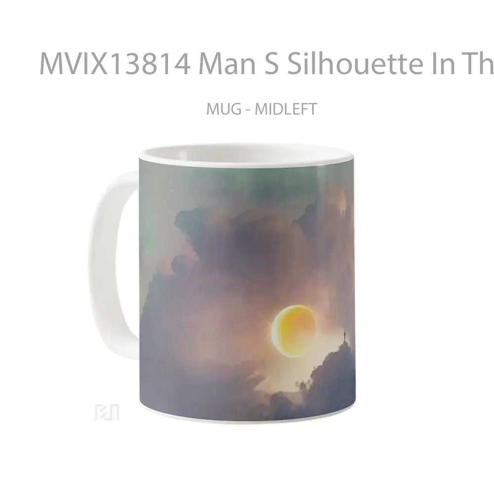 Mug Man S Silhouette In The Clouds Gelas Pemandangan Alam - All-side / Desain