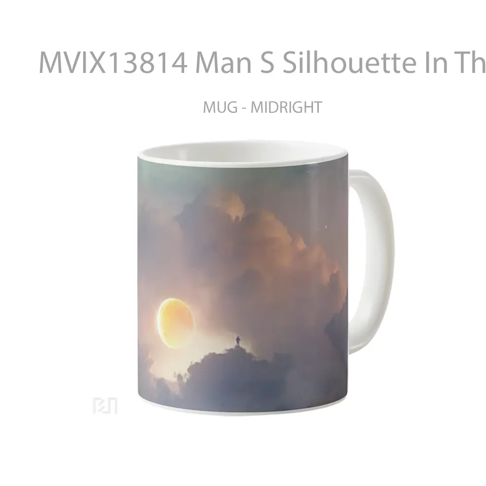 Mug Man S Silhouette In The Clouds Gelas Pemandangan Alam - All-side / Desain