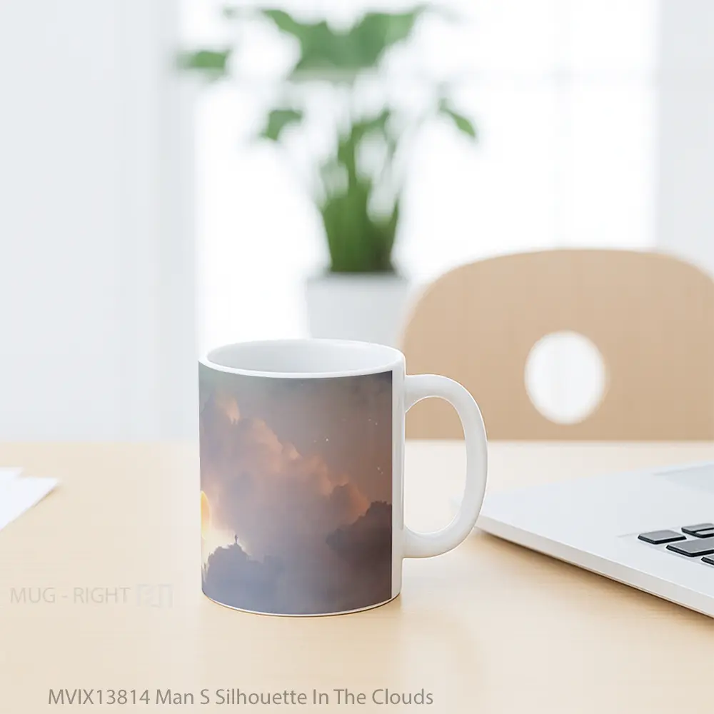 Mug Man S Silhouette In The Clouds Gelas Pemandangan Alam - All-side / Desain