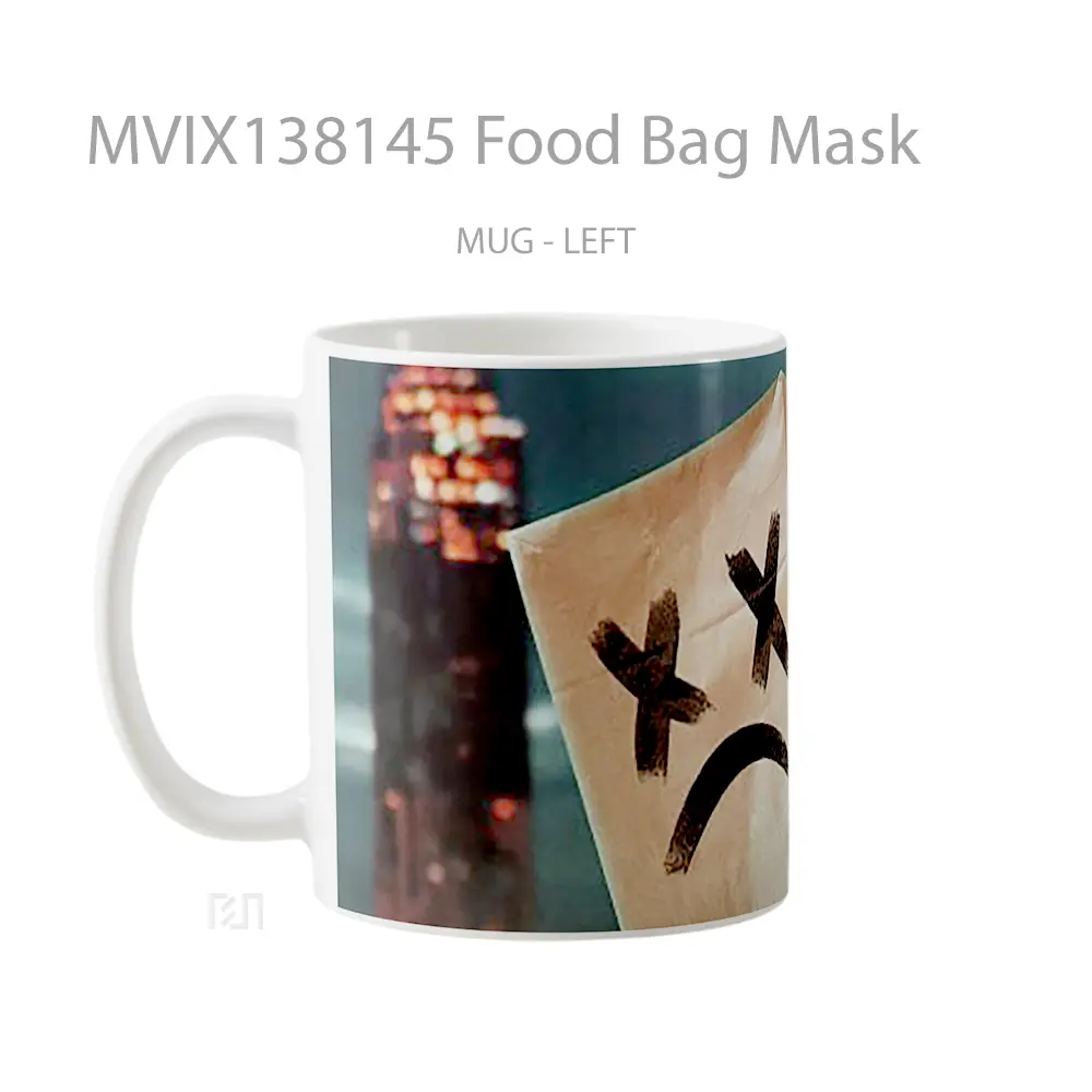Mug Food Bag Mask Gelas Keramik Unik - All-side / Desain