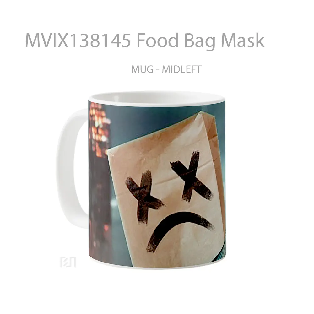 Mug Food Bag Mask Gelas Keramik Unik - All-side / Desain