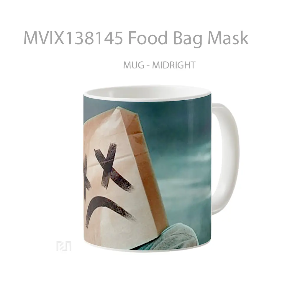 Mug Food Bag Mask Gelas Keramik Unik - All-side / Desain