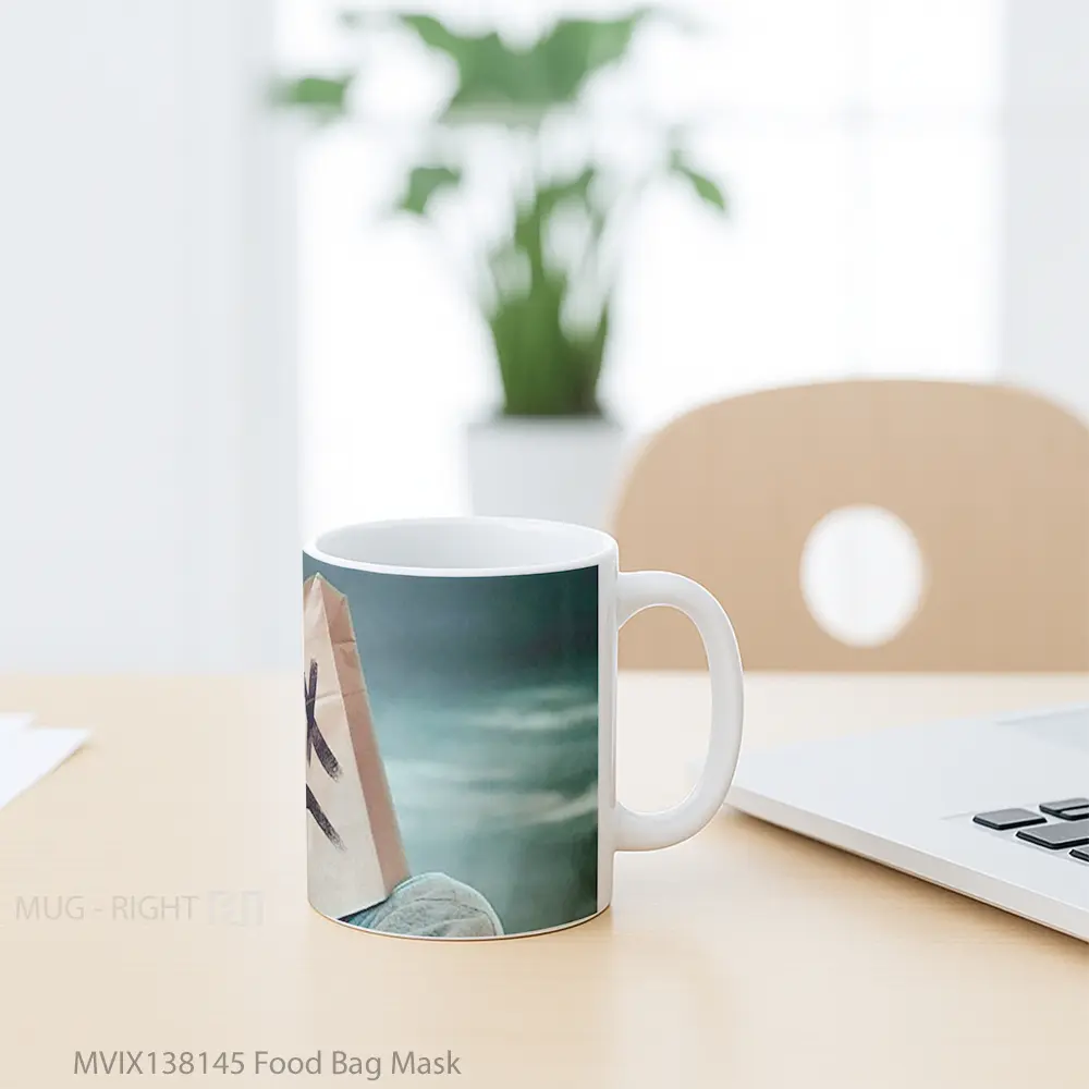 Mug Food Bag Mask Gelas Keramik Unik - All-side / Desain