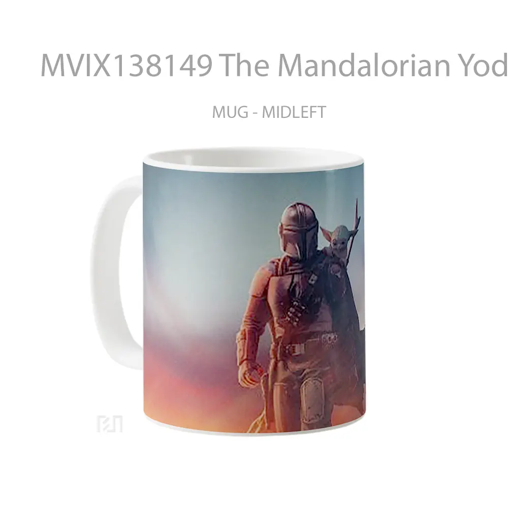 Mug The Mandalorian Yoda Artwork Gelas Star Wars - All-side / Desain