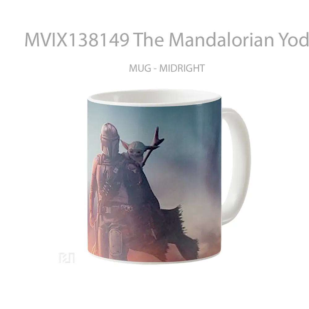 Mug The Mandalorian Yoda Artwork Gelas Star Wars - All-side / Desain
