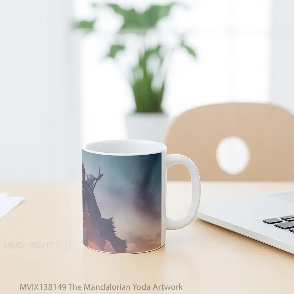 Mug The Mandalorian Yoda Artwork Gelas Star Wars - All-side / Desain