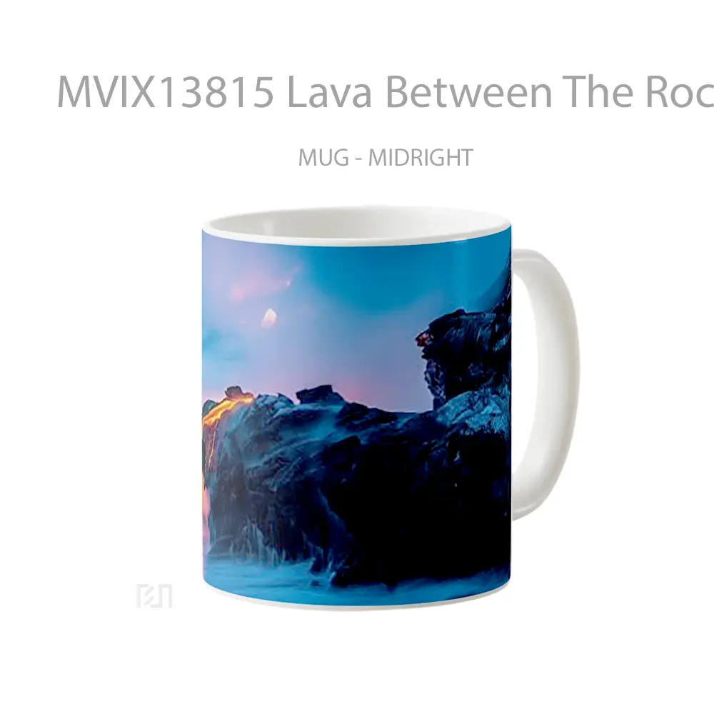 Mug Lava Between The Rocks Gelas Keramik Unik - All-side / Desain