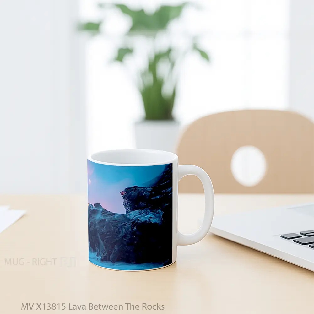 Mug Lava Between The Rocks Gelas Keramik Unik - All-side / Desain