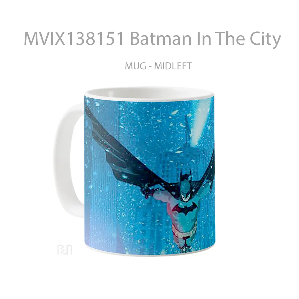 Mug Batman In The City Gelas Superhero - All-side / Desain