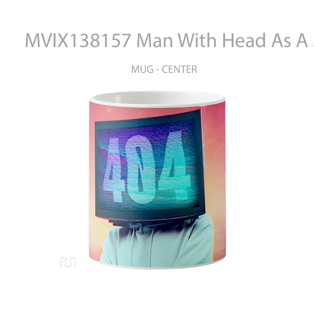 Mug Man With Head As A Monitor Gelas Keramik Unik
