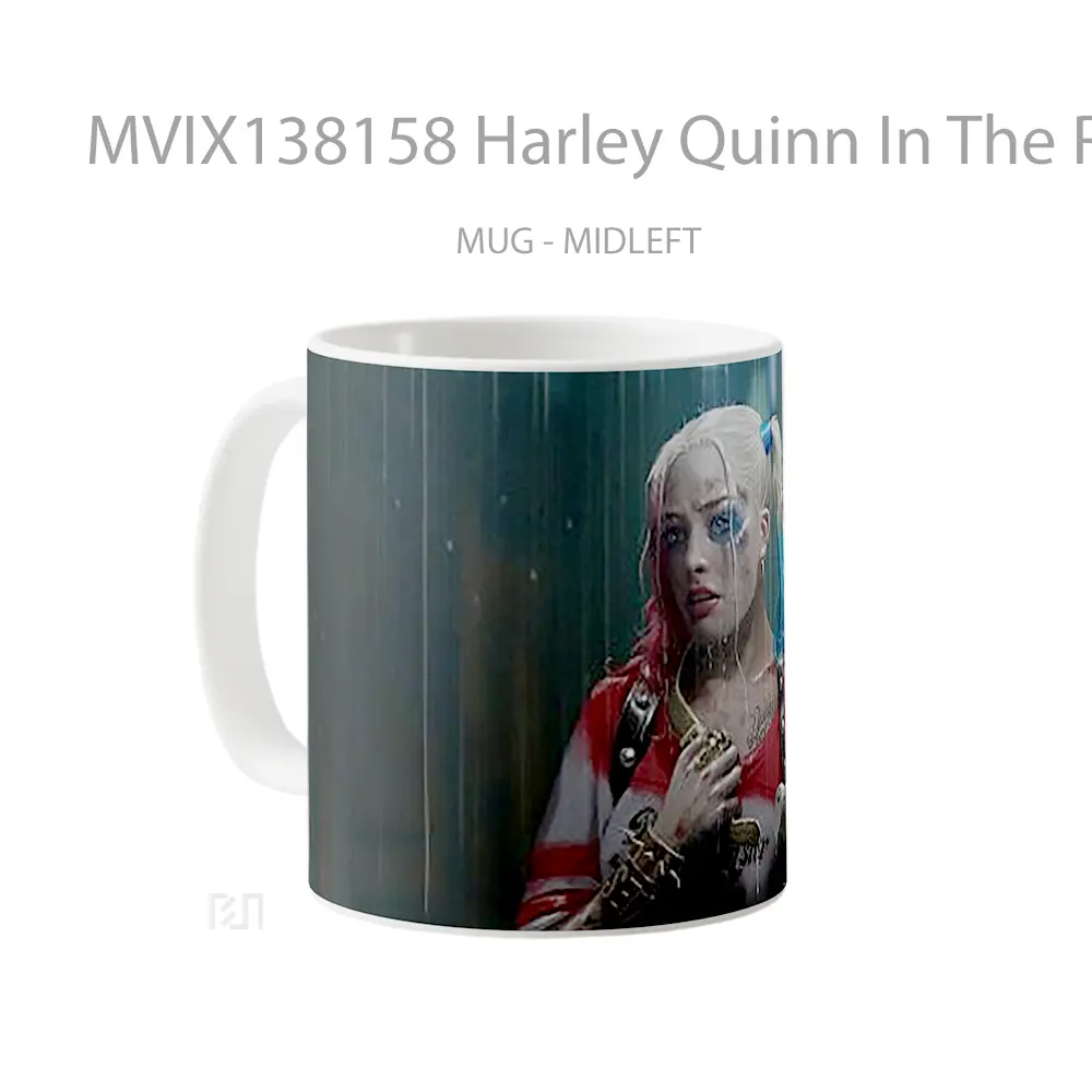 Mug Harley Quinn In The Rain Gelas Pemandangan Alam - All-side / Desain