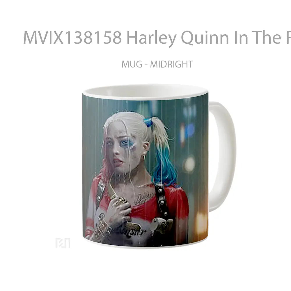 Mug Harley Quinn In The Rain Gelas Pemandangan Alam - All-side / Desain