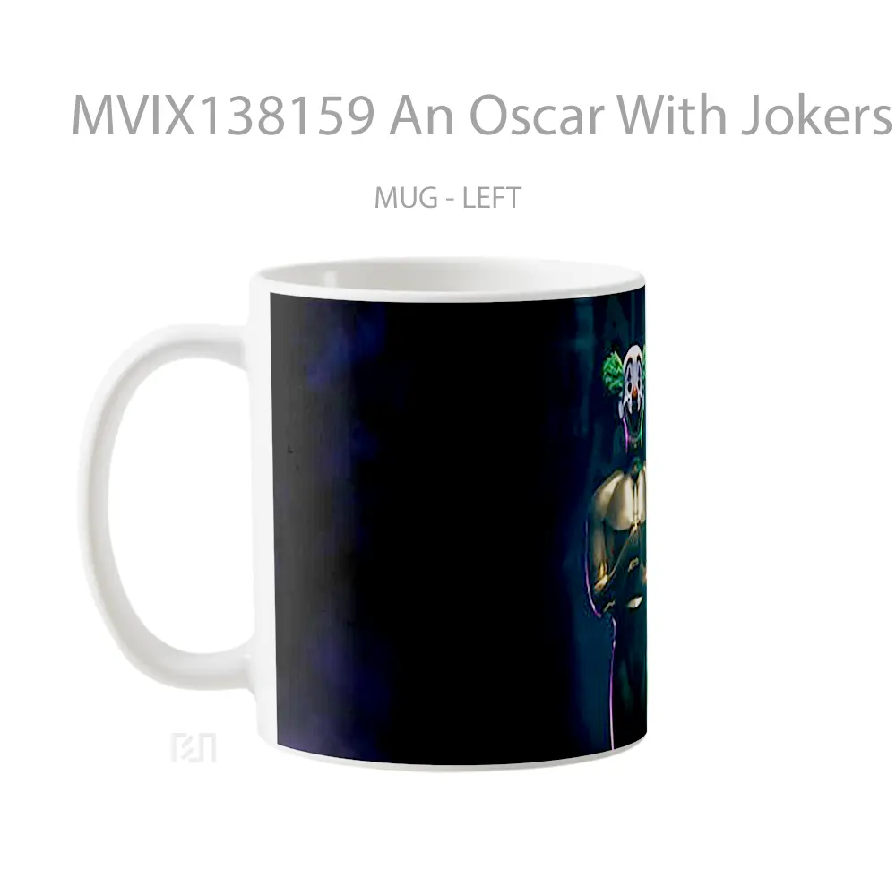 Mug An Oscar With Jokers Face Gelas Keramik Unik - All-side / Desain