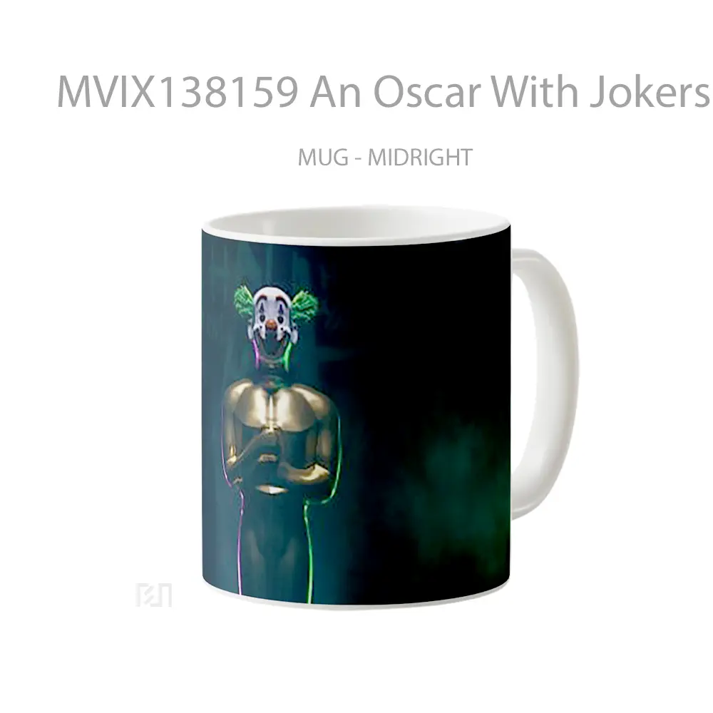 Mug An Oscar With Jokers Face Gelas Keramik Unik - All-side / Desain