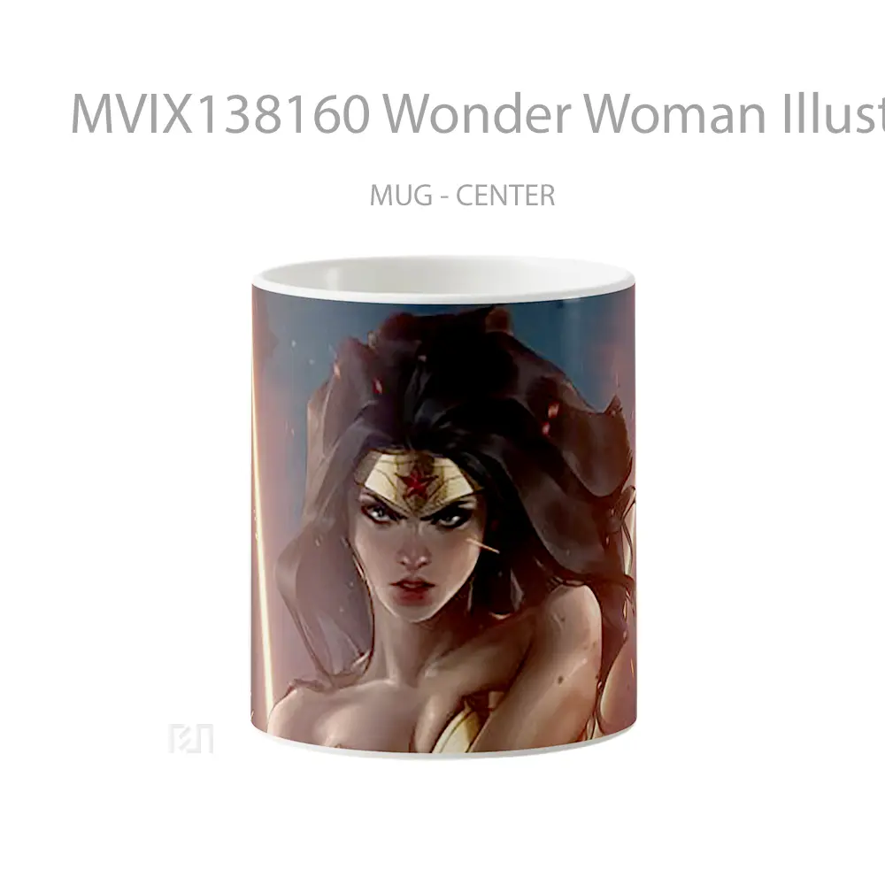 Mug Wonder Woman Illustration V2 Gelas Superhero