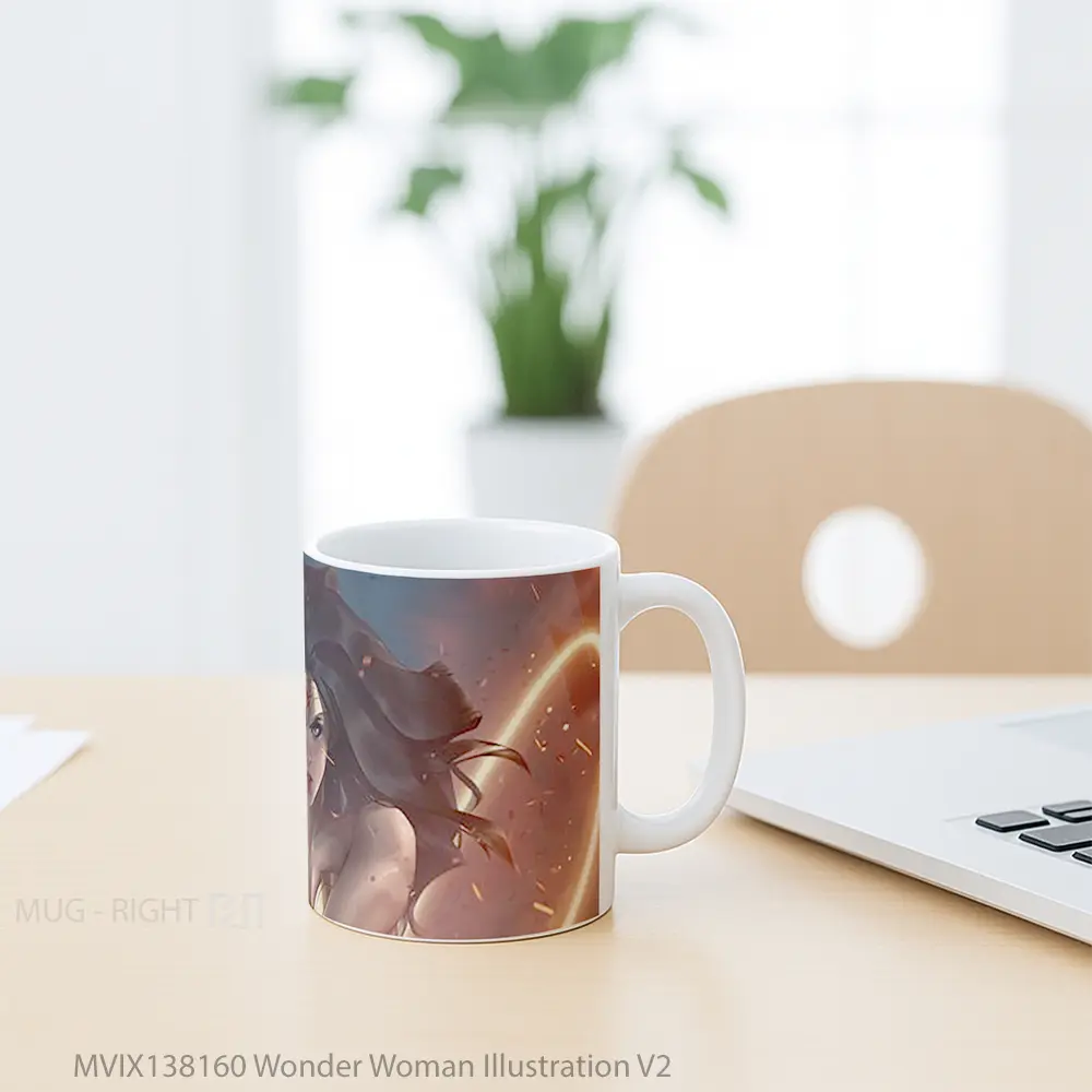 Mug Wonder Woman Illustration V2 Gelas Superhero - All-side / Desain