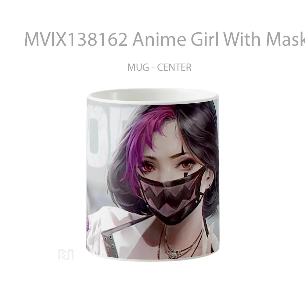 Mug Anime Girl With Mask V1 Cangkir Anime