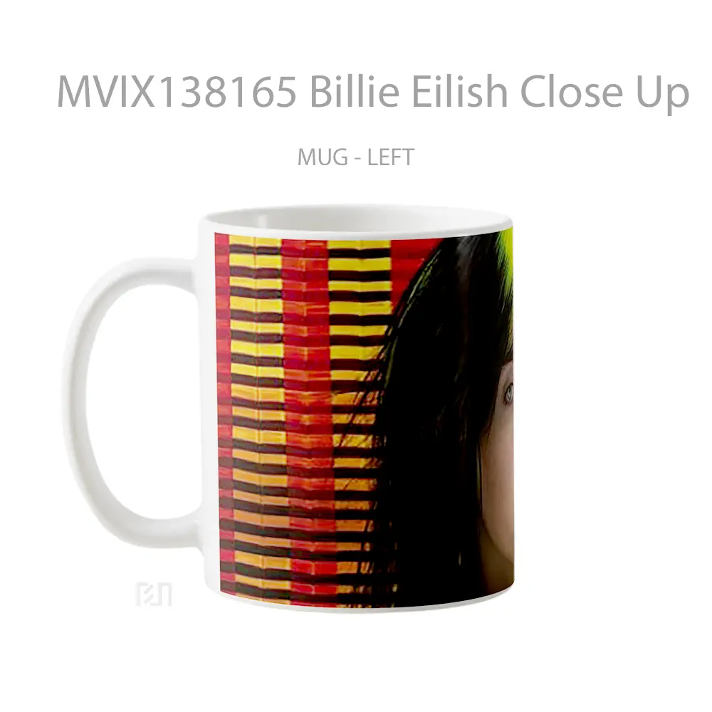 Mug Billie Eilish Close Up Gelas Selebriti - All-side / Desain