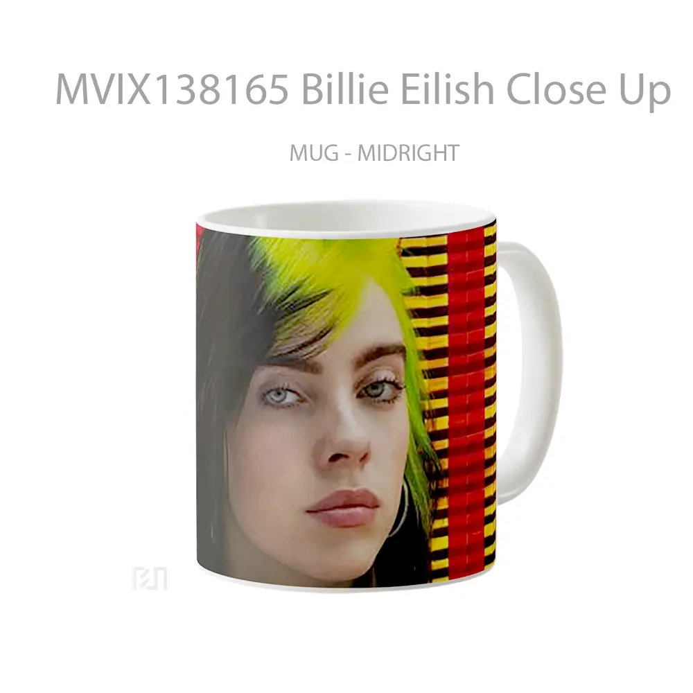Mug Billie Eilish Close Up Gelas Selebriti - All-side / Desain