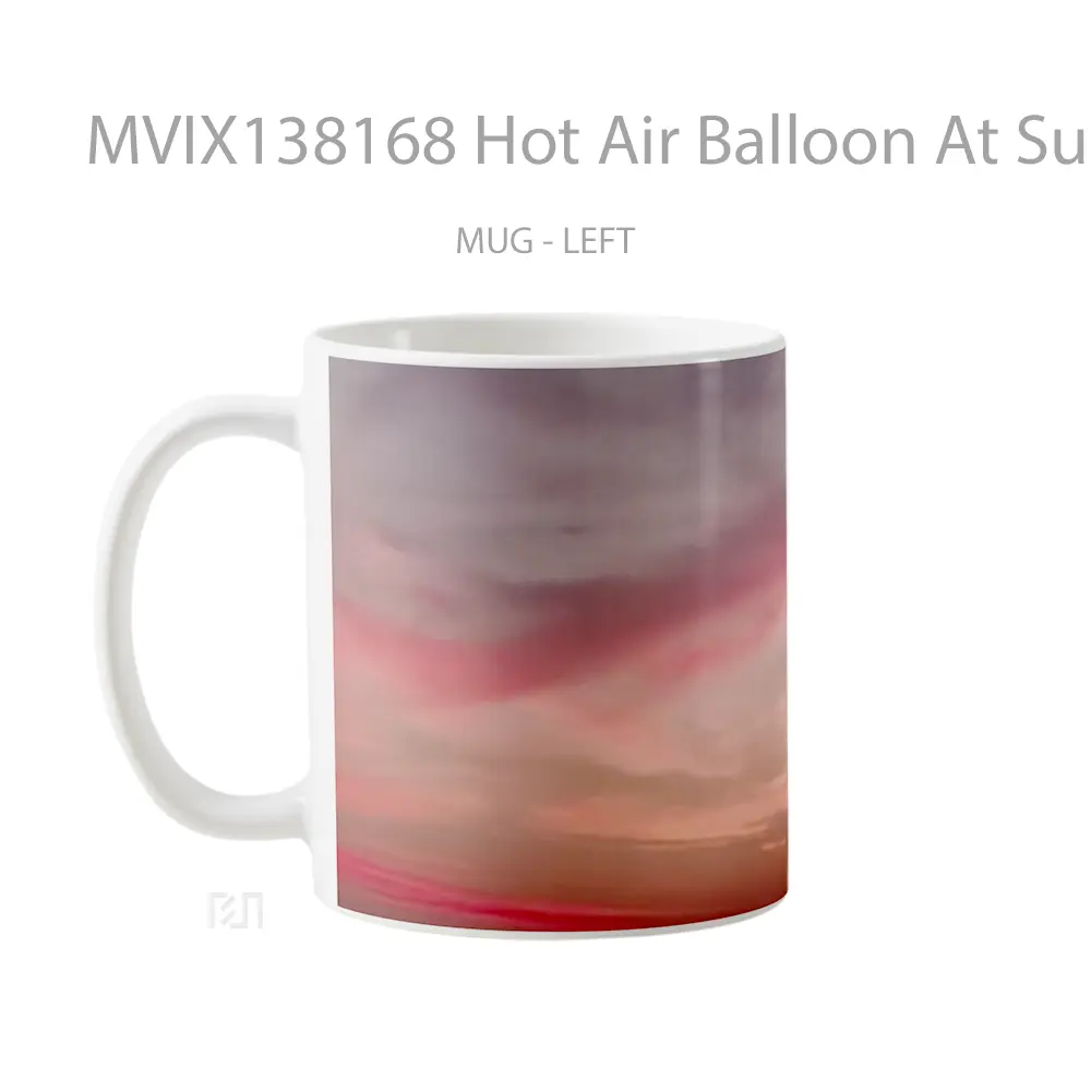 Mug Hot Air Balloon At Sunset V1 Gelas Pemandangan Alam - All-side / Desain