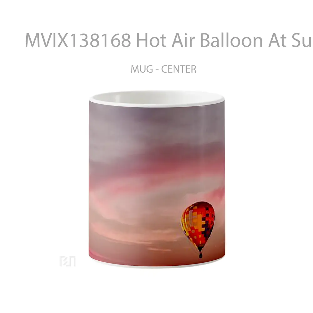Mug Hot Air Balloon At Sunset V1 Gelas Pemandangan Alam