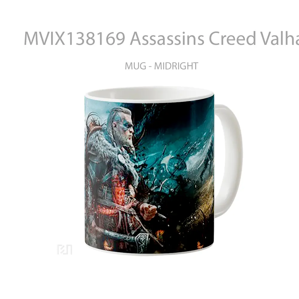 Mug Assassins Creed Valhalla Ps5 Cangkir Gamer - All-side / Desain