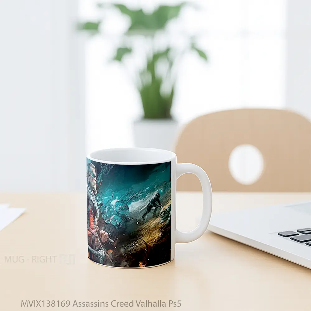 Mug Assassins Creed Valhalla Ps5 Cangkir Gamer - All-side / Desain