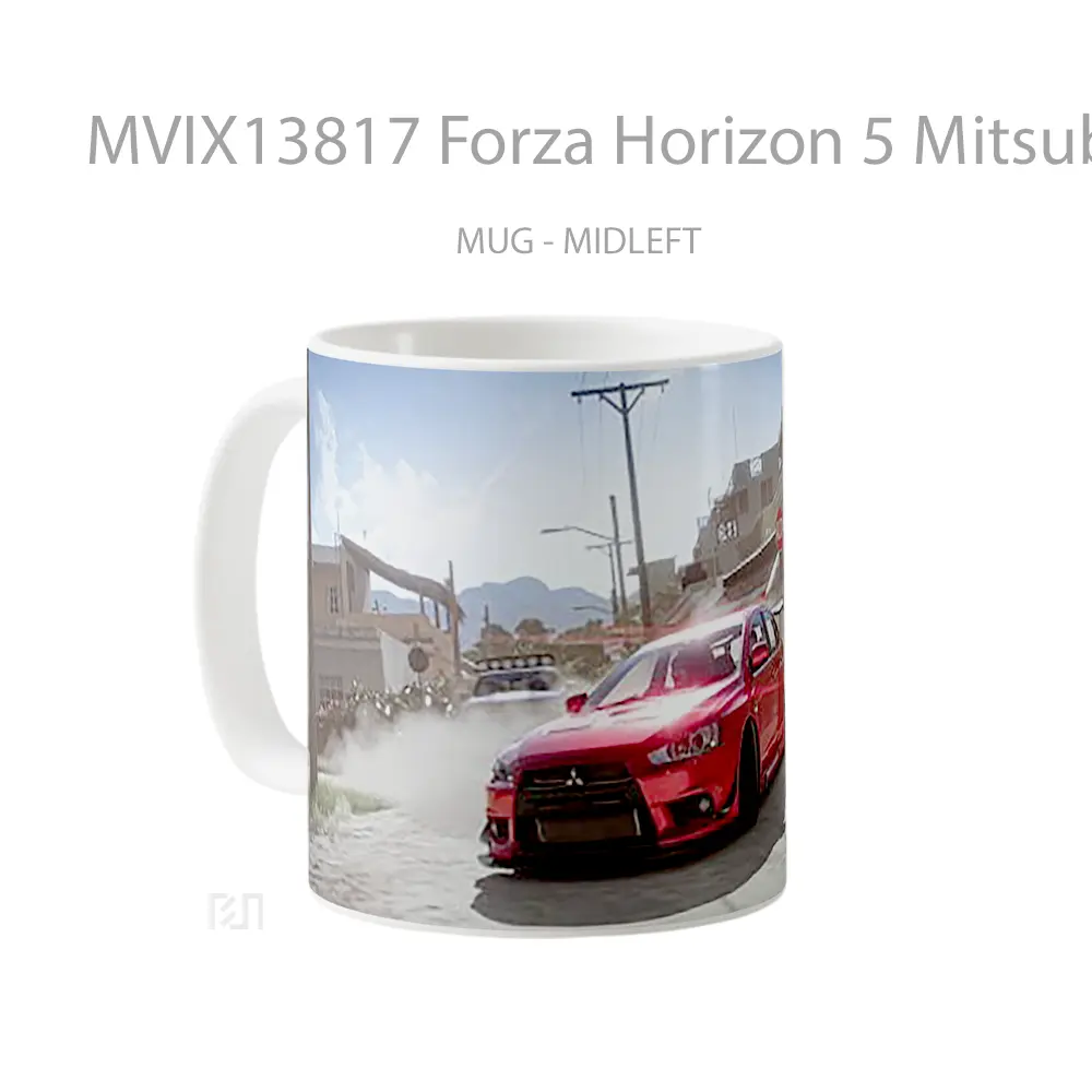 Mug Forza Horizon 5 Mitsubishi Lancer Evo Gelas Keramik Unik - All-side / Desain