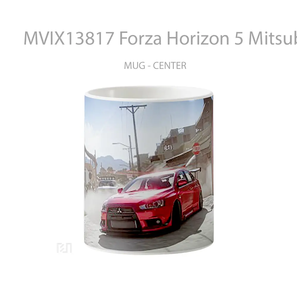 Mug Forza Horizon 5 Mitsubishi Lancer Evo Gelas Keramik Unik