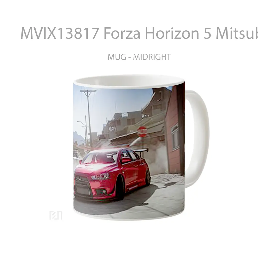 Mug Forza Horizon 5 Mitsubishi Lancer Evo Gelas Keramik Unik - All-side / Desain
